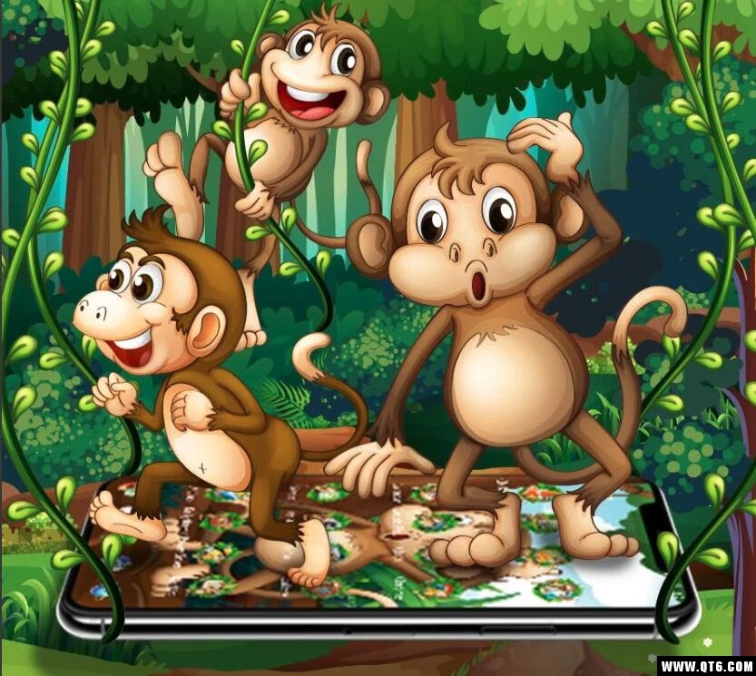 kawaiicutebrowncartoonmonkeytheme卡哇伊可爱的棕色卡通猴子主题